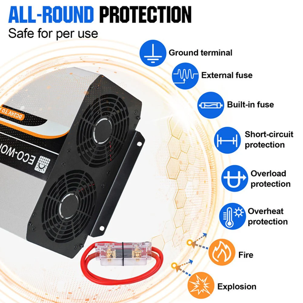 3000W Off Grid Pure Sine Wave Inverter 24V to 110V - Image 3