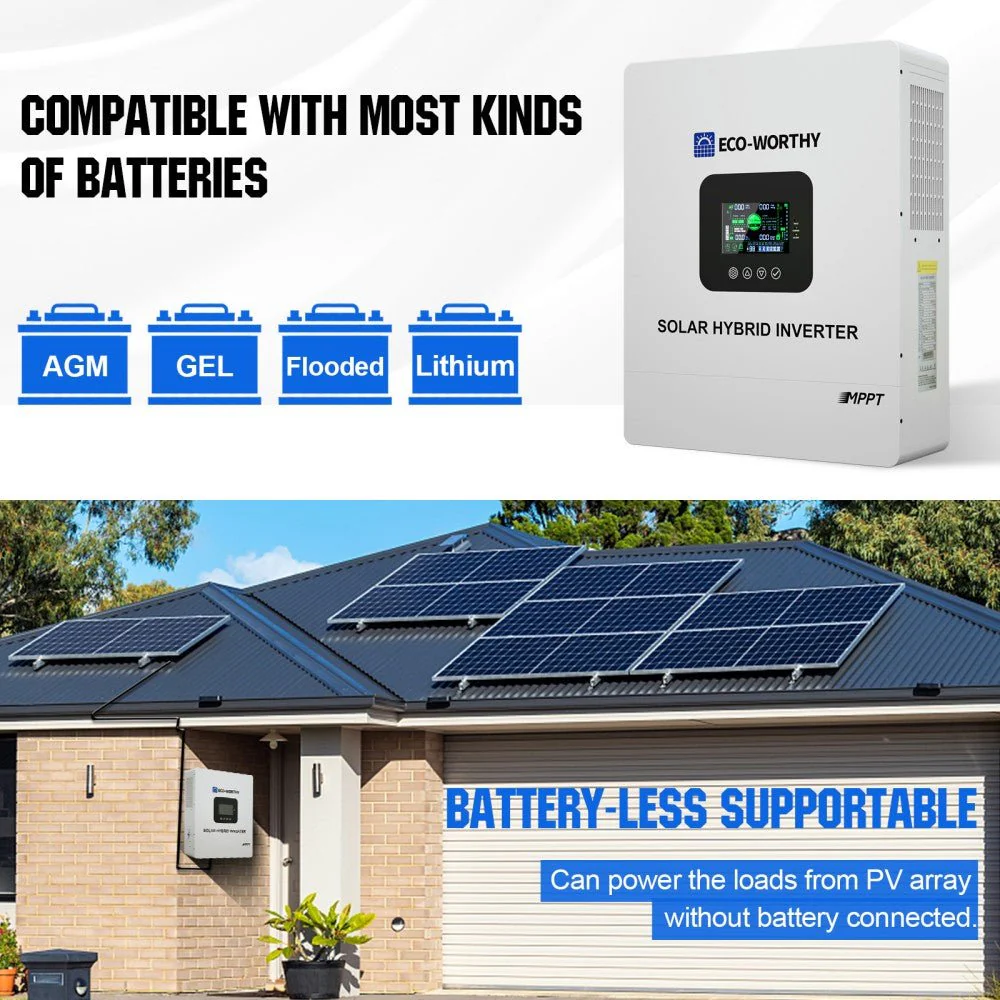 5000W Solar Off-grid Inverter Charger 48V DC to 120V AC Split Phase Power Inverter | UL 1741 - Image 3