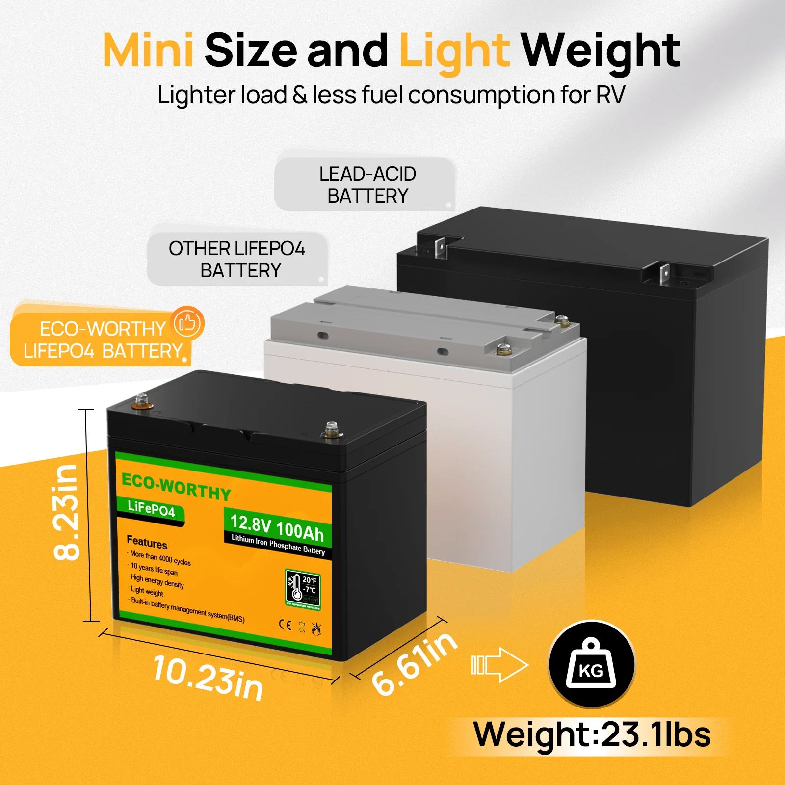LiFePO4 12V 100Ah Lithium Iron Phosphate Battery With Low Temperature Protection - Image 7