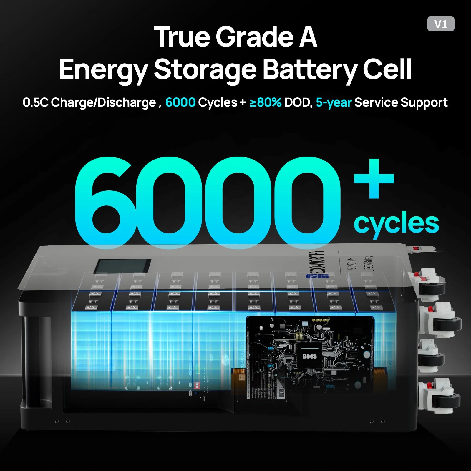 ECO-WORTHY 51.2V 314Ah LiFePO4 Battery| Solar Battery Backup for home - Image 3