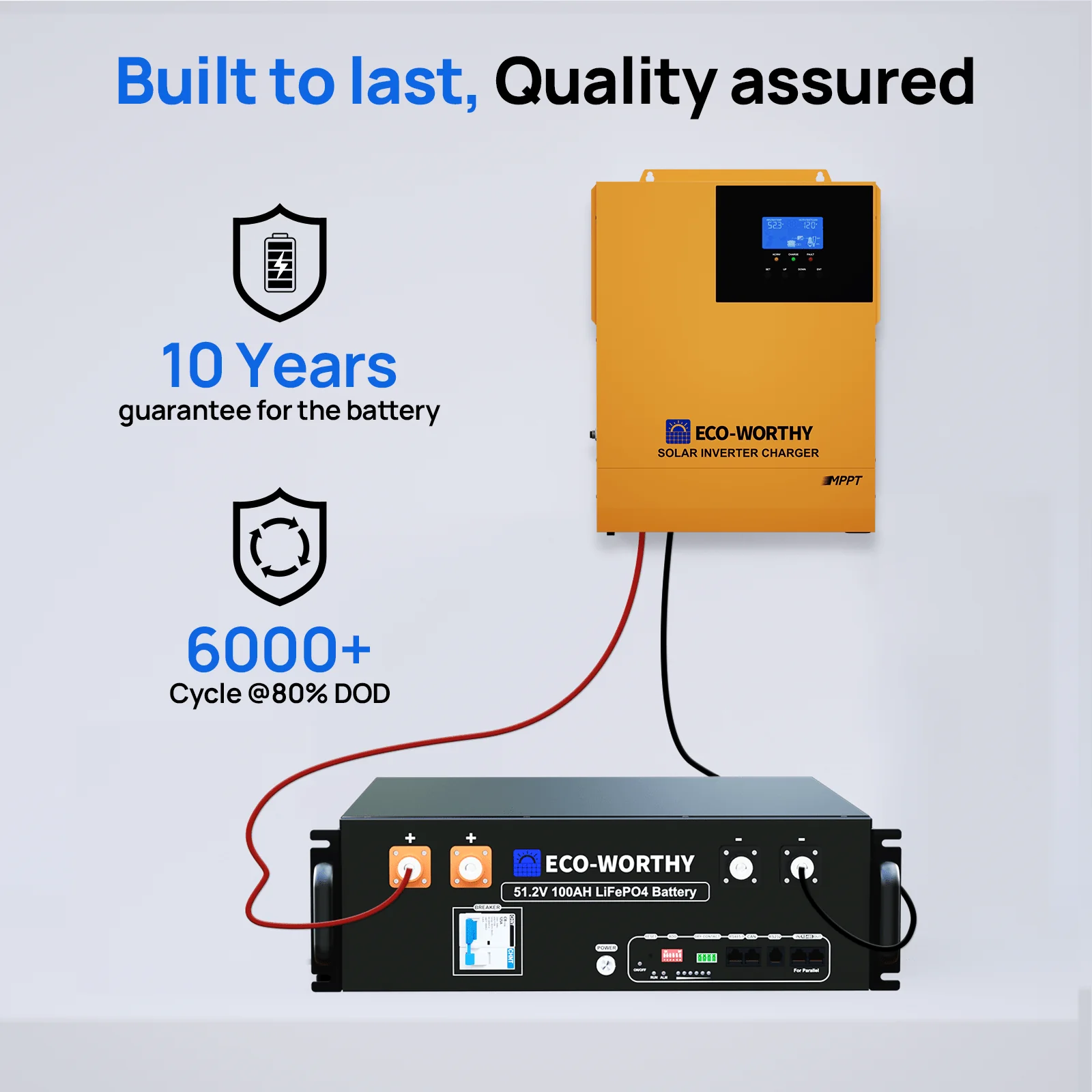 ECO-WORTHY 5.12KWh Home Backup Power With 48V 100Ah LiFePO4 And  3500W 48V Off-Grid Inverter - Image 10